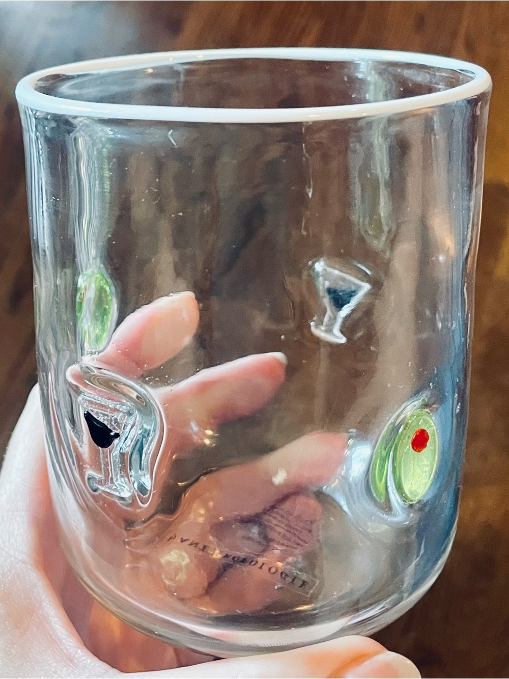 Anthropologie Food & Drink Icon Juice Glass Dirty Martini
